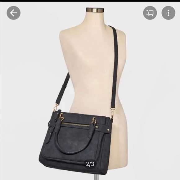 Gray suede messanger bag - Picture 2 of 4